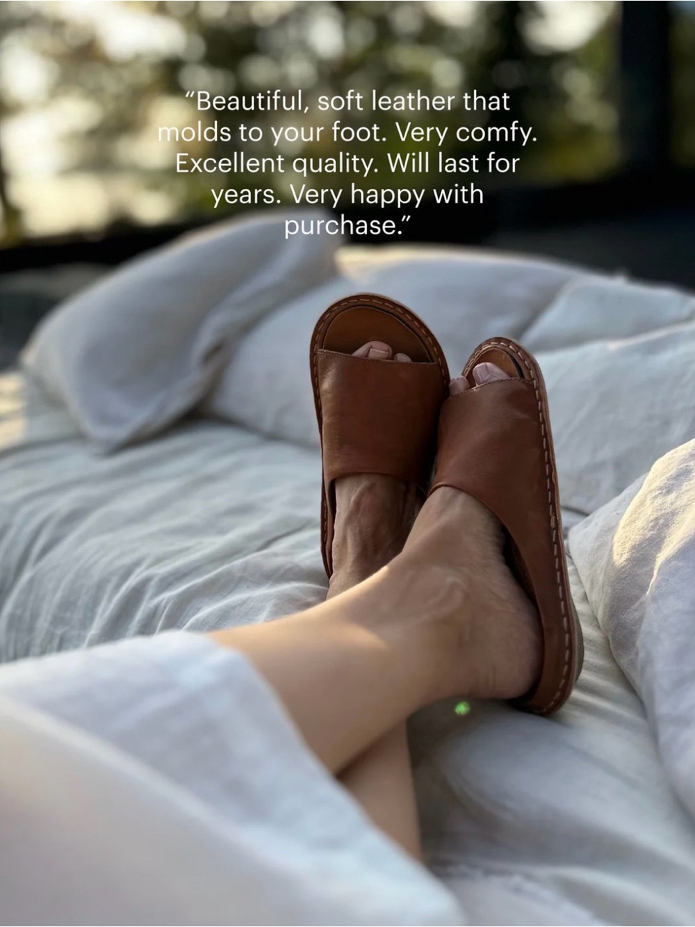 NEW VIBAe Saint Tropaz Women's Cognac Leather Slide Sandals 37 - Picture 11 of 11